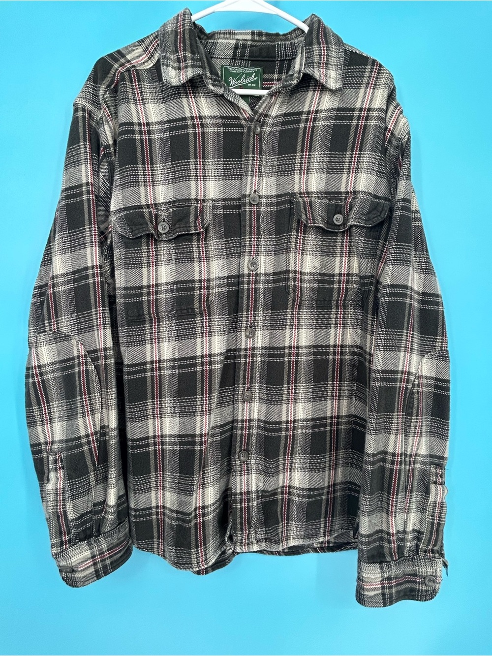 Woolrich Black White‎ Plaid Button-Down Shirt